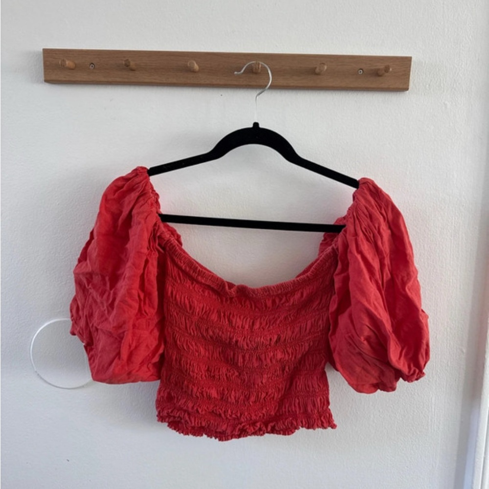 Red Off-Shoulder Women's Top
